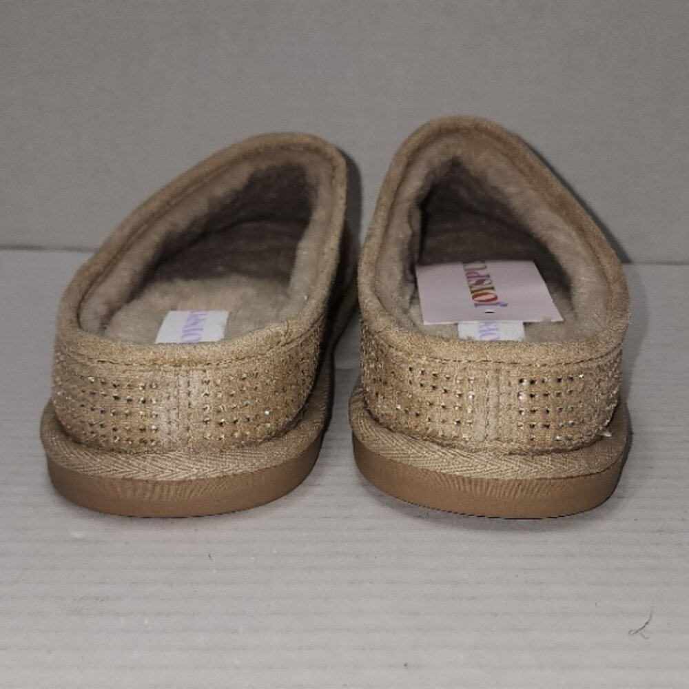 New Joyspun Studded Slippers - Tan - Size 8 - Faux Rhinestones - Picture 6 of 9